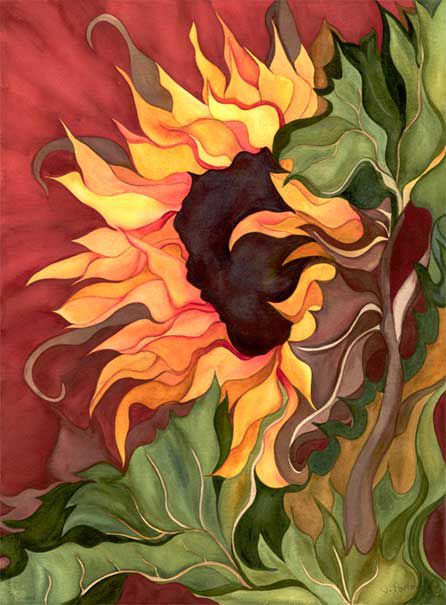 Janis Porter: Sunflower On Red